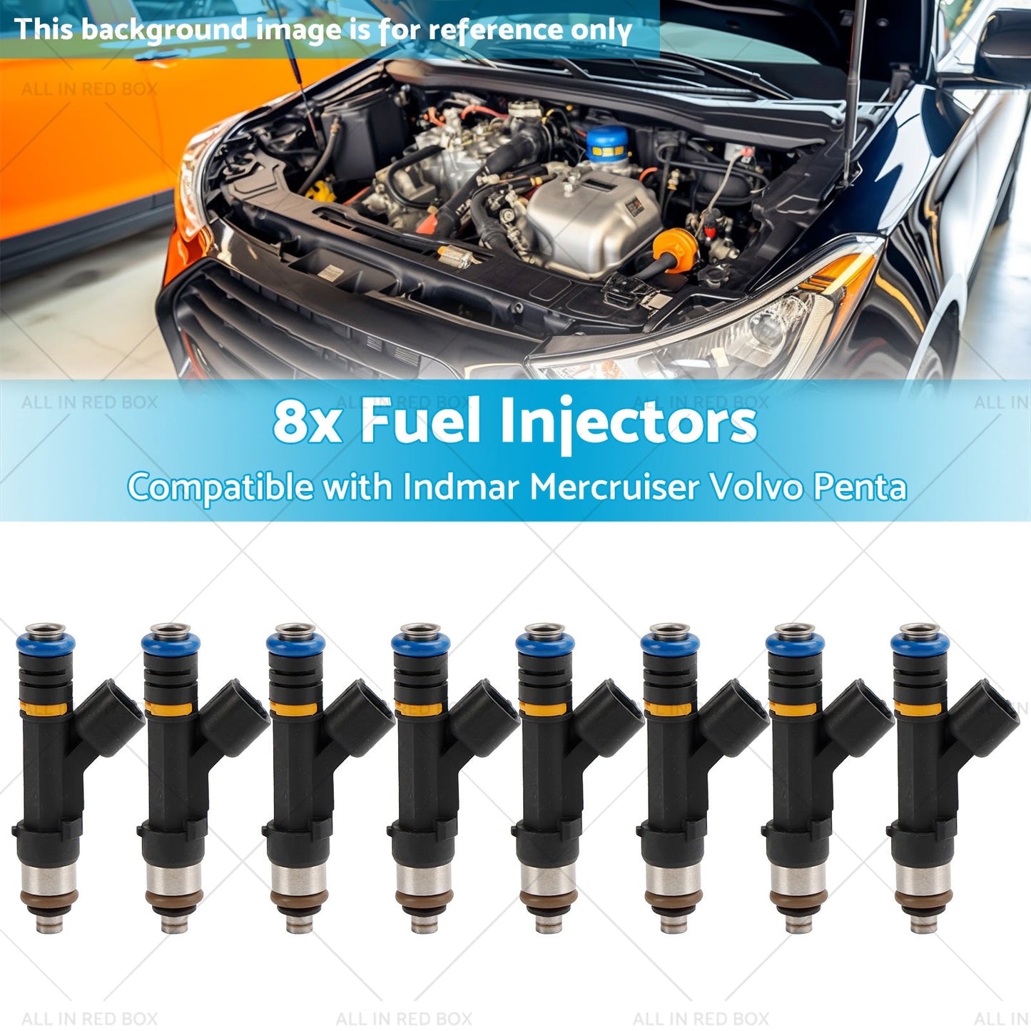879312003 8x Fuel Injectors Suitable for Indmar Mercruiser Volvo Penta 07-13-2