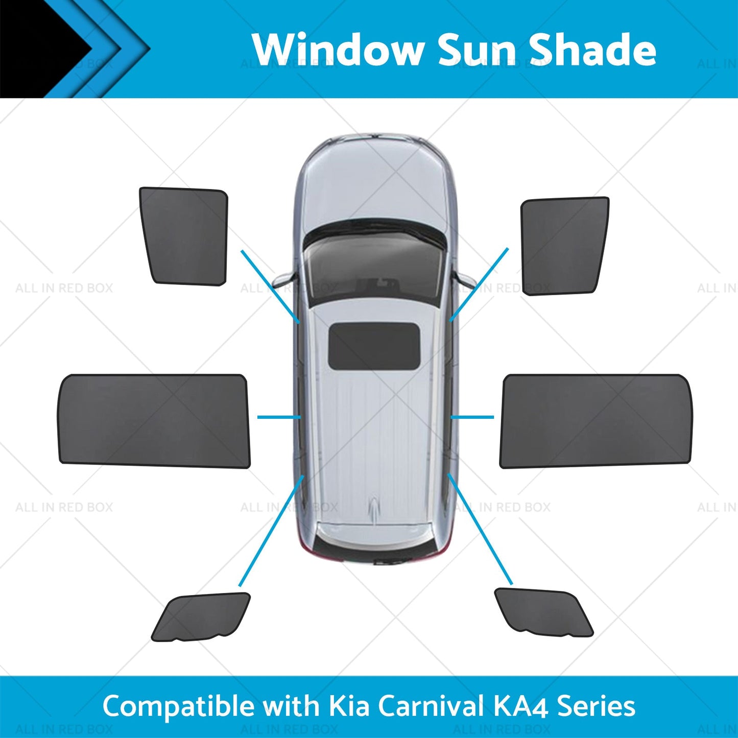 Front Rear Port Window Magnetic Sun Shade Suitable for Kia Carnival KA4 20-23-1