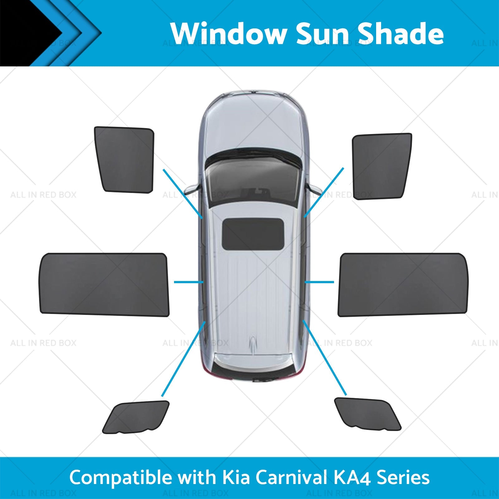 Front Rear Port Window Magnetic Sun Shade Suitable for Kia Carnival KA4 20-23-1