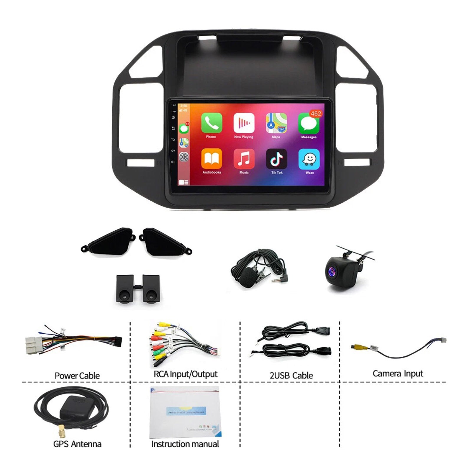 9" Android 14 Suitable for Pajero 2000-06 Apple CarPlay GPS 4+64G-2