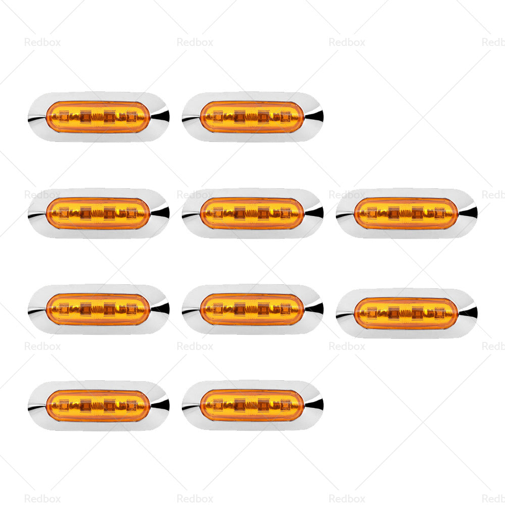 10x Clearance Light LED Side Marker Suitable For Truck Trailer Lorry Lamp Amber-3