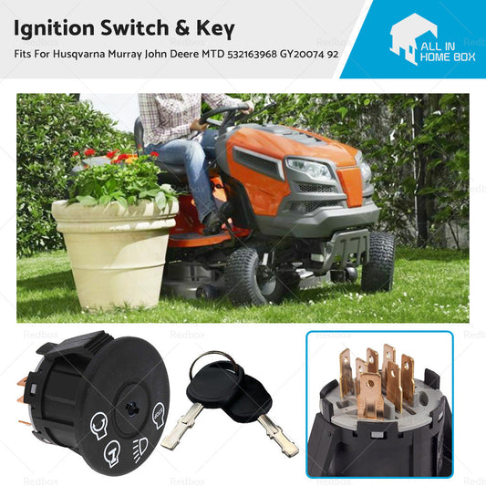 Ignition Switch  and  Key For Husqvarna Murray John Deere MTD 532163968 GY20074 92-0