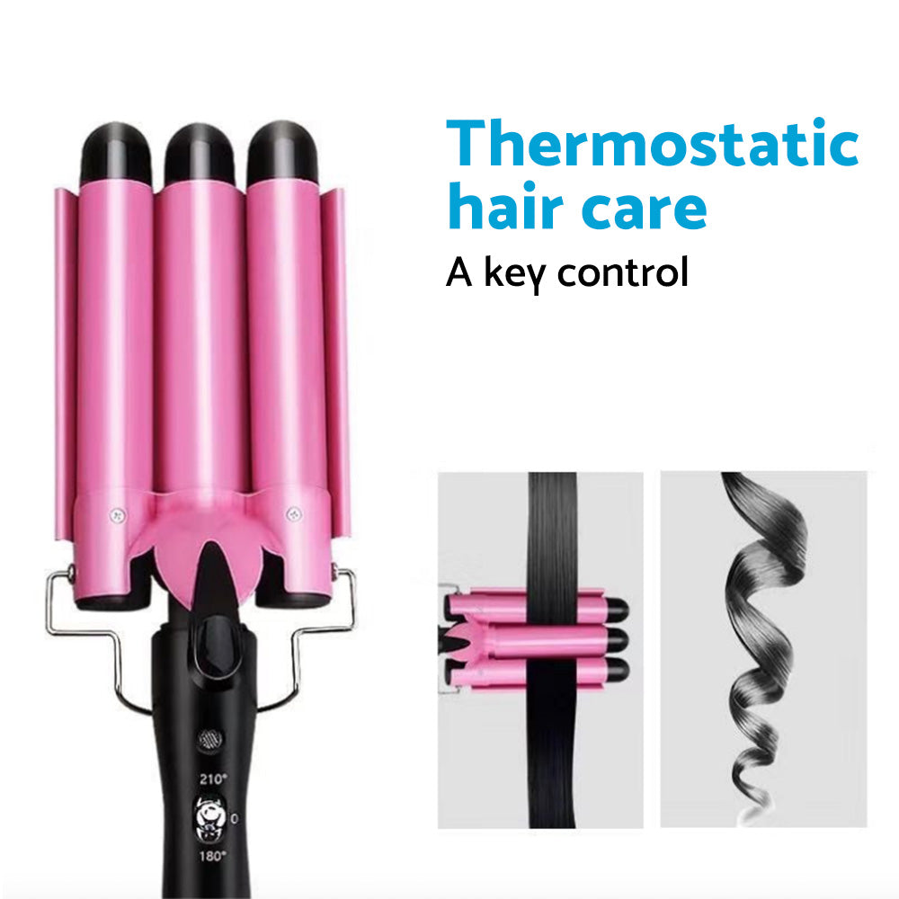 25mm Ceramic Triple Barrel Hair Curler Curling Iron Wave Wand Salon Styler-4