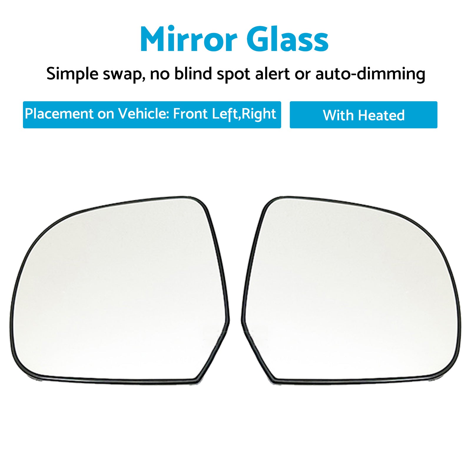 Left+Right Side Heated Mirror Glass Suitable For Nissan Almera N17 2012 On-5