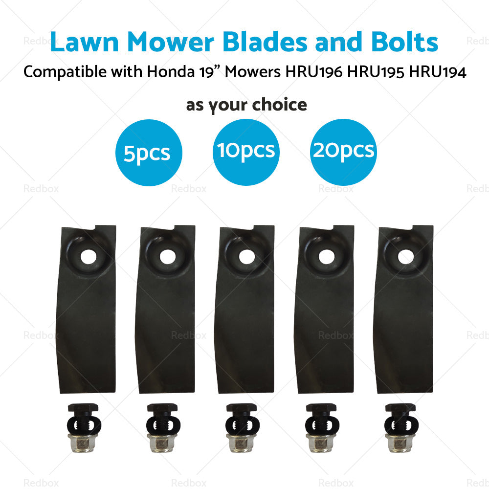 5/10/20x Lawn Mower Blades and Bolts For Honda19  Mowers HRU196 HRU195 HRU194-1