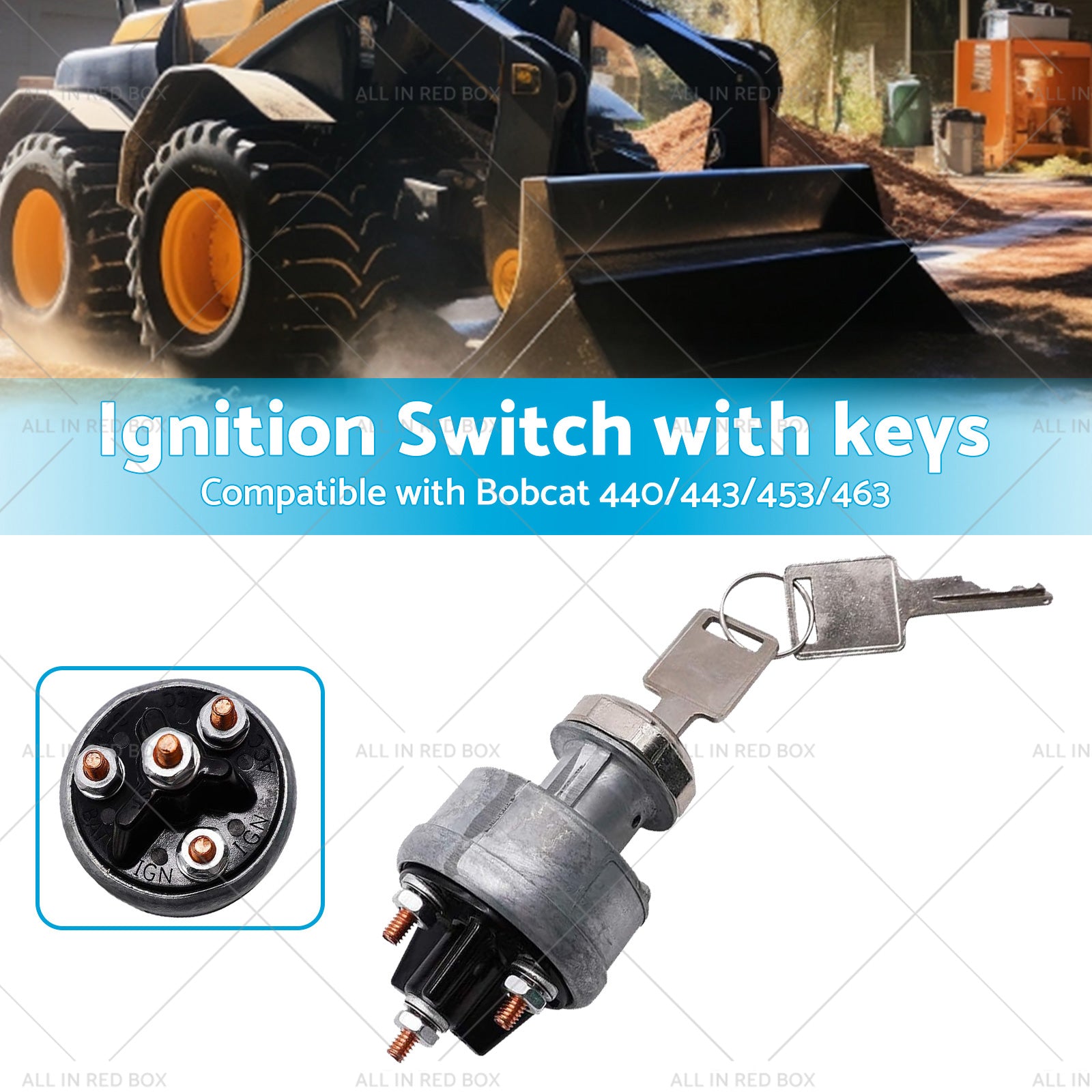 Ignition Switch With Key SuitableFor Bobcat Loaders 440 530 632 730 741 6665606-2