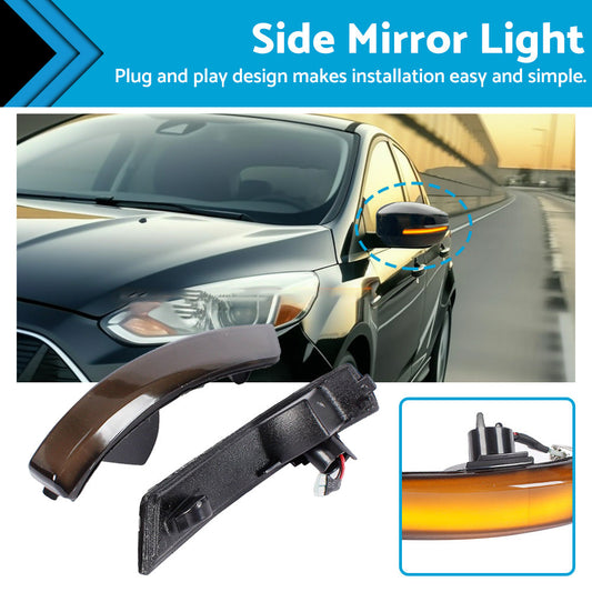 2x Turn Signal Light LED Mirror Indicator Suitable For Ford Focus Mk2 Mk3 Mondeo-0