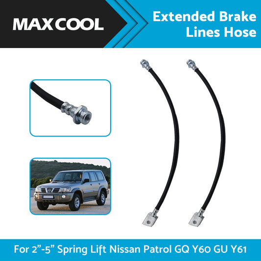 2 -5  Spring Lift 2x Extended Brake Lines Hose Suitable For Nissan Patrol GQ Y60 GU Y61-0