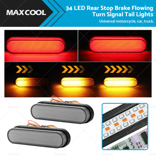 34LED Rear Stop Brake Flowing Turn Signal Tail Lights Suitable For Trailer Truck-0