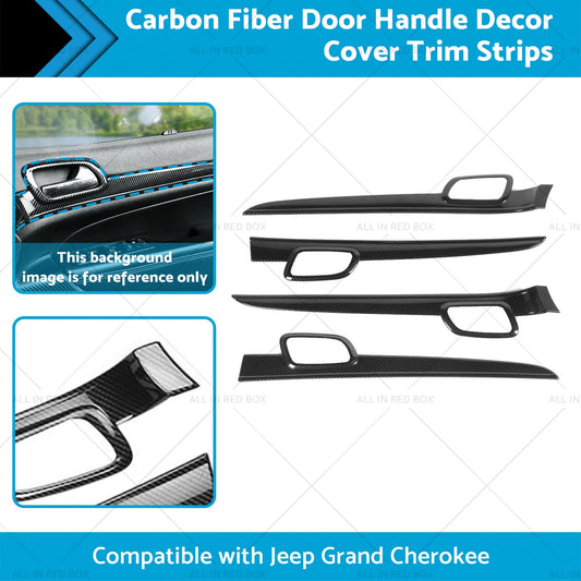 Carbon Fiber Door Handle Decor Cover Trim Strips Suitablefor Jeep Grand Cherokee-1