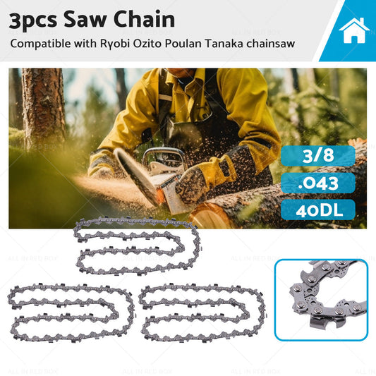 3PCS 3 8. 043 40DL Chainsaw Chain 10inch Suitable for OZITO 18V OCS-018 PXCCSS-018-0