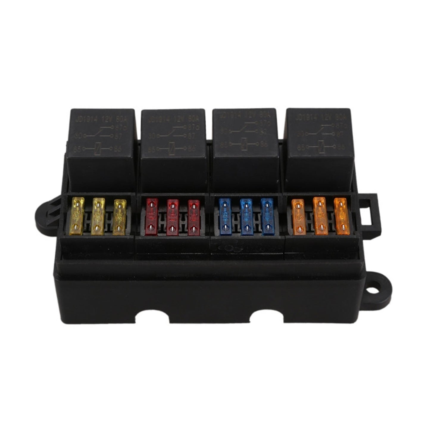 12 Way Blade Fuse Box 4-Relay Holder and Terminal and Fuse 12V 40A Car Auto Truck 4Pin-0