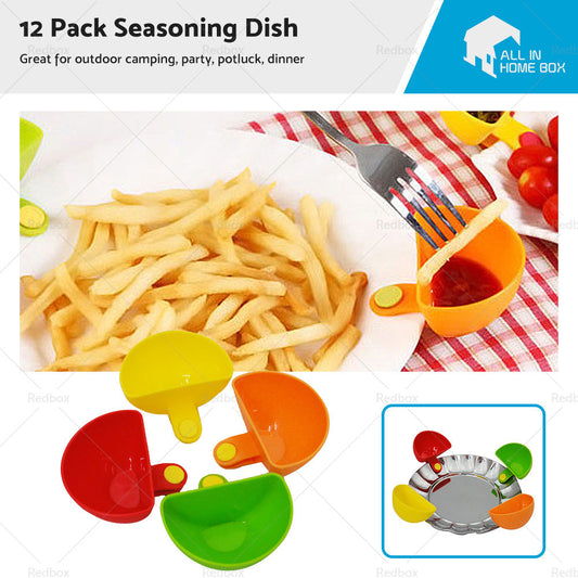12 Pack Plastic Dip Clip Bowl Plate Holder Plate Clip Holders Dish Chip-0