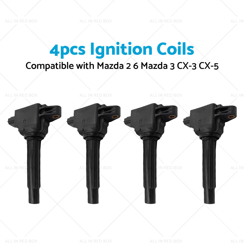 4x Ignition Coil Suitable for Mazda 2 6 Mazda 3 SP20 SP25 CX-3 CX-5 CX-9-3