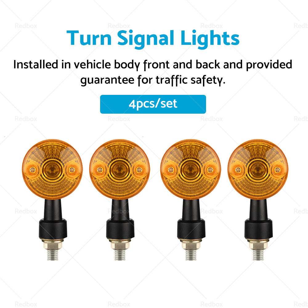 4 x Classic Motorcycle Indicators Blinkers Turn Signals Light Amber Universal-1