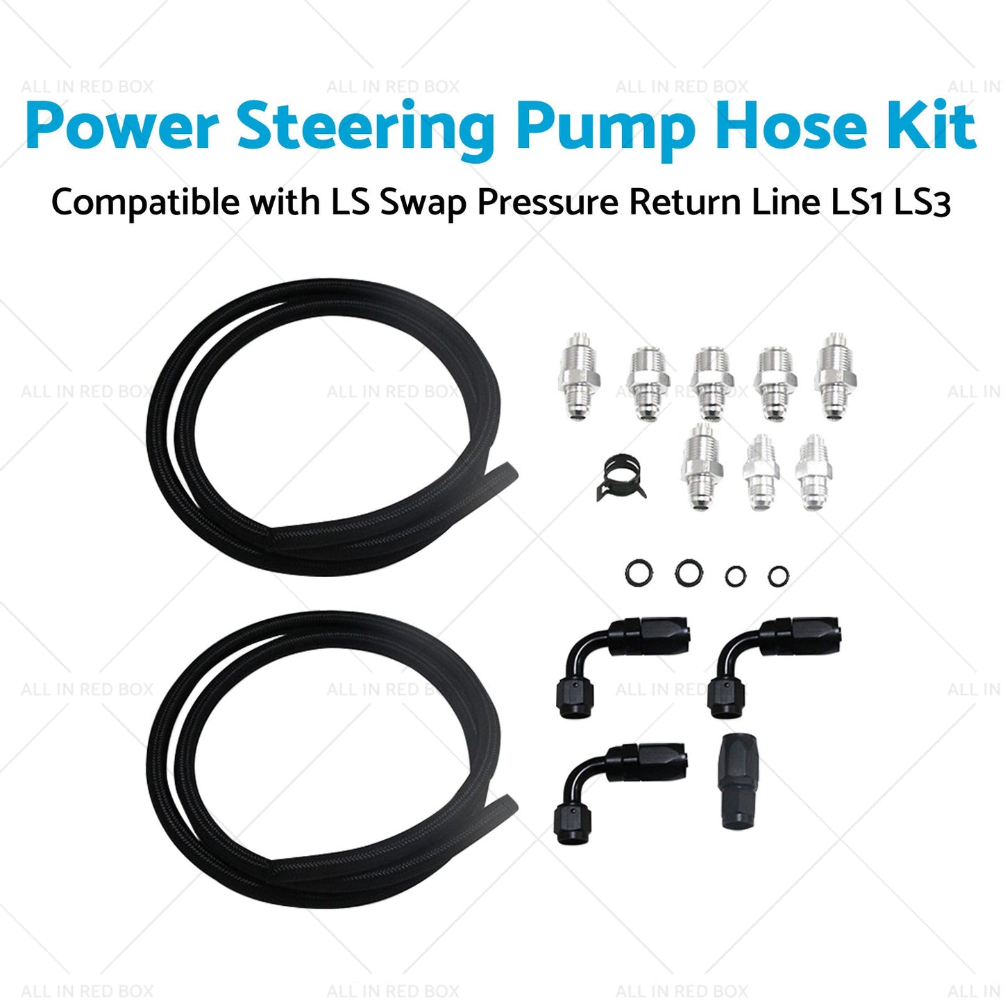 Power Steering Pump Hose Kit Suitable for LS LS1 LS3 Swap Pressure Return Line-3