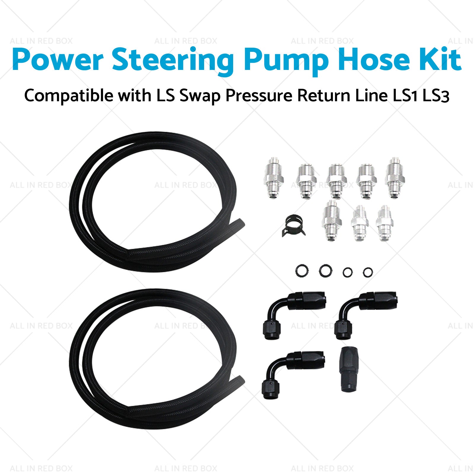 Power Steering Pump Hose Kit Suitable for LS LS1 LS3 Swap Pressure Return Line-3