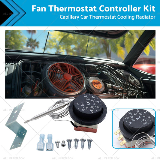 12V Adjustable Fan Thermostat Kit Thermostat Controller Kit 0-120 Celsius-0