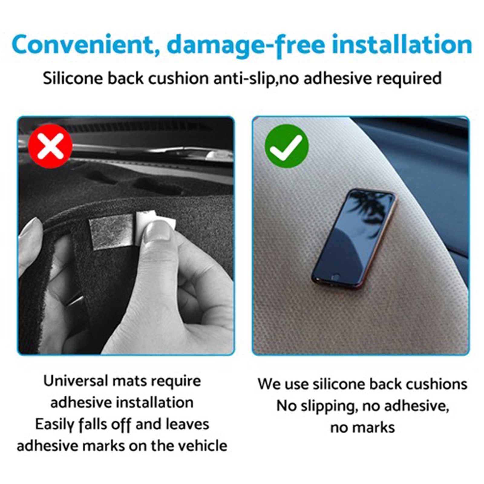 1x Non-Slip Microfiber Leather Dash Mat Suitable For Ford Ranger 2022-2025-4