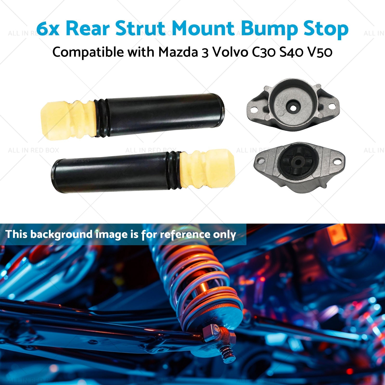 6x Rear Strut Mount Bump Stop Suitable for Mazda 3 Volvo S40 C30 V50 MKC Escape-4