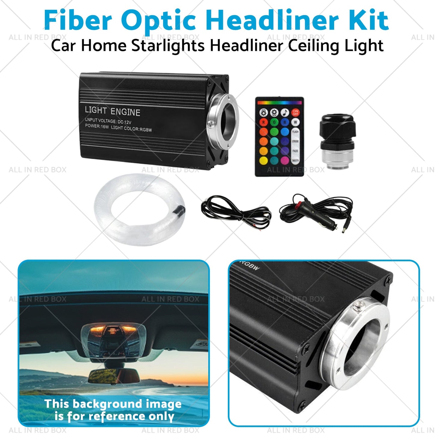 500PCS LED Fiber Optic Kit Car Home Starlights Headliner Ceiling Light w or Remote-4