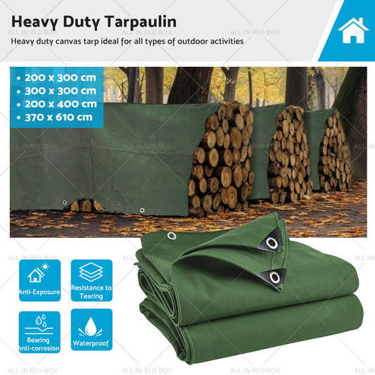 3 Types Army Heavy Duty Canvas Tarp Tarpaulin Sun Blocked Waterproof Dustproof-0