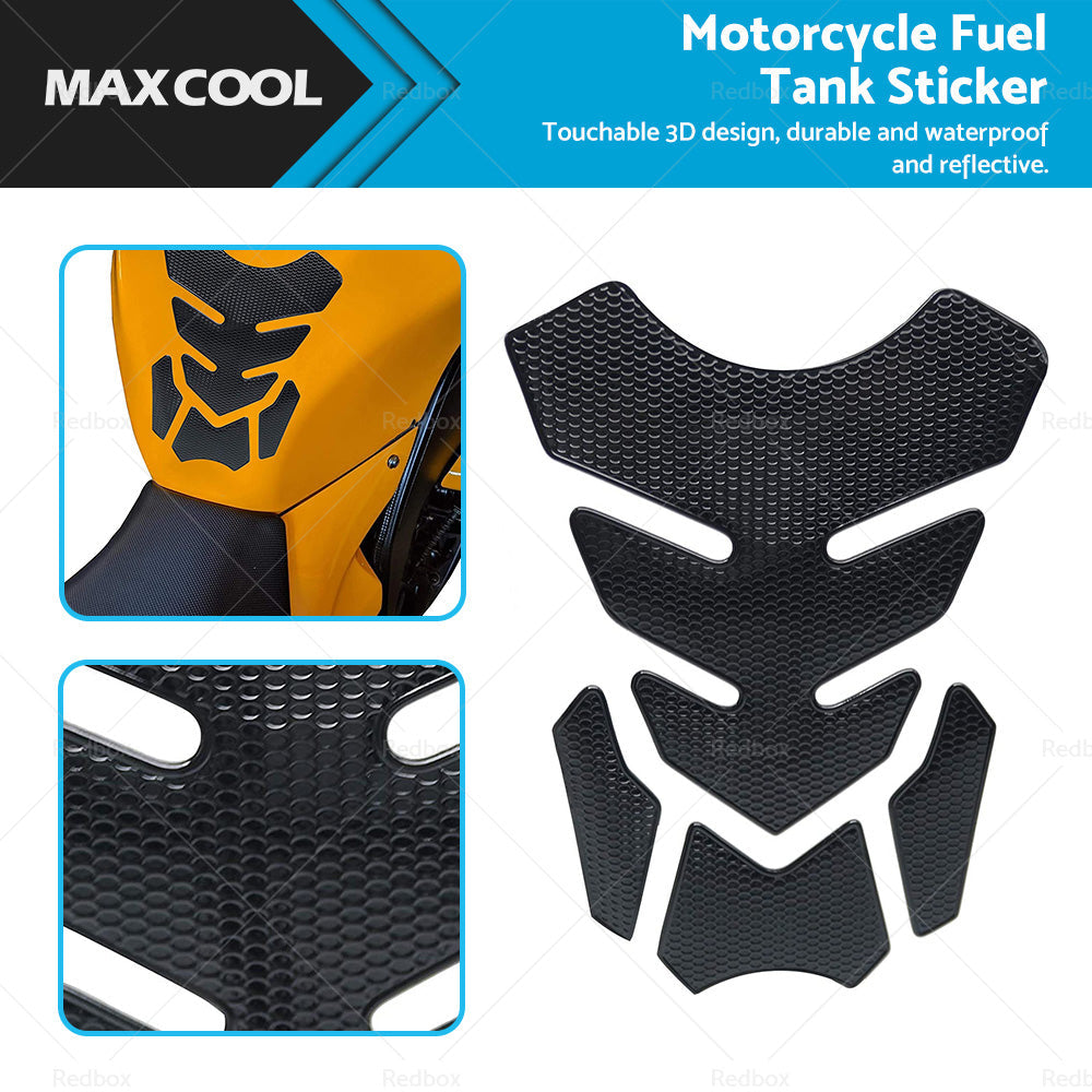 Wide Pure Black Motorcycle Gas Tank Pad Protector Sticker Decal For Motorbike-0