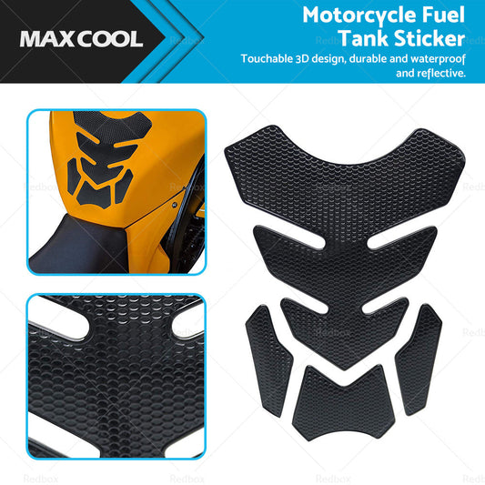 Wide Pure Black Motorcycle Gas Tank Pad Protector Sticker Decal For Motorbike-0