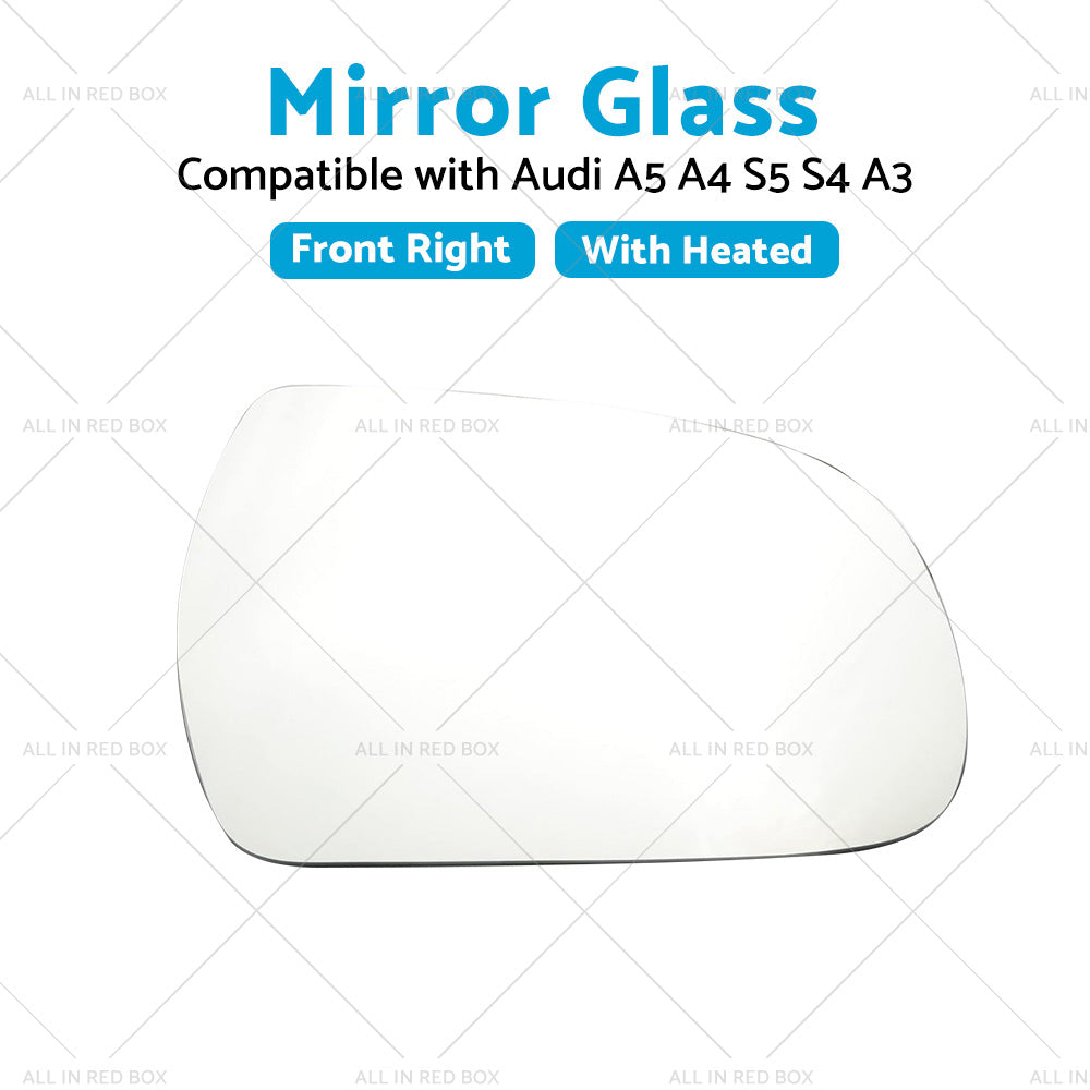 Right Side Mirror Glass with Heated Back Base Suitable for Audi A3 A4 A5 S4 S5-1