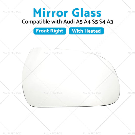 Right Side Mirror Glass with Heated Back Base Suitable for Audi A3 A4 A5 S4 S5-1