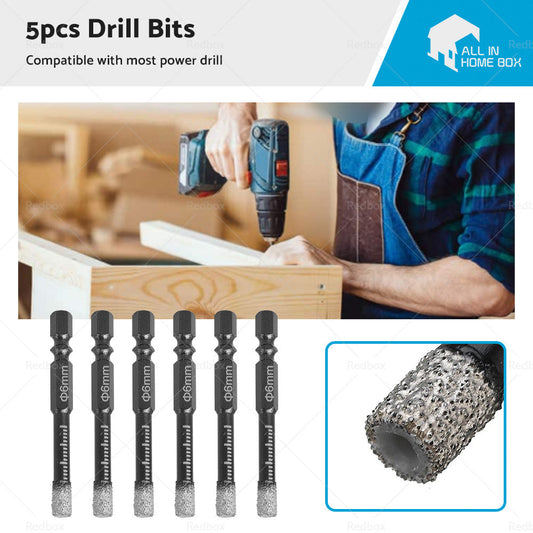 5x Dry Diamond Drill Bit 6mm For Porcelain Granite Tile Glass Ceramics Marble-0