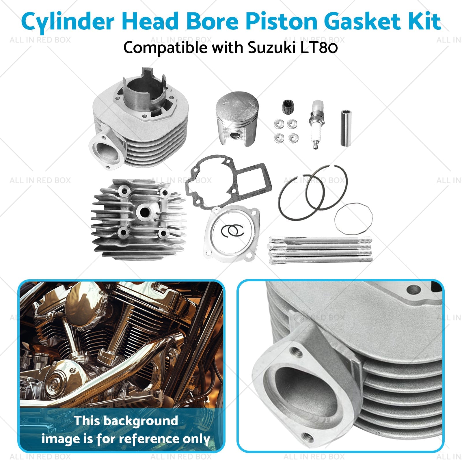Cylinder Head Bore Piston Gasket Kit Suitable for 87-06 Suzuki Quadsport LT80-3
