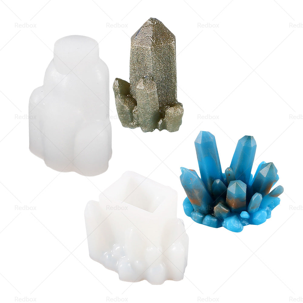 Silicone Epoxy Resin Mold Crystal Cluster Quartz Rock Column Icicle Stone Gem-4