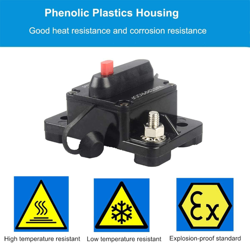 30-300AMP Car Circuit Breaker Fuse Reset Waterproof 12V-24V DC Car Boat Auto-2