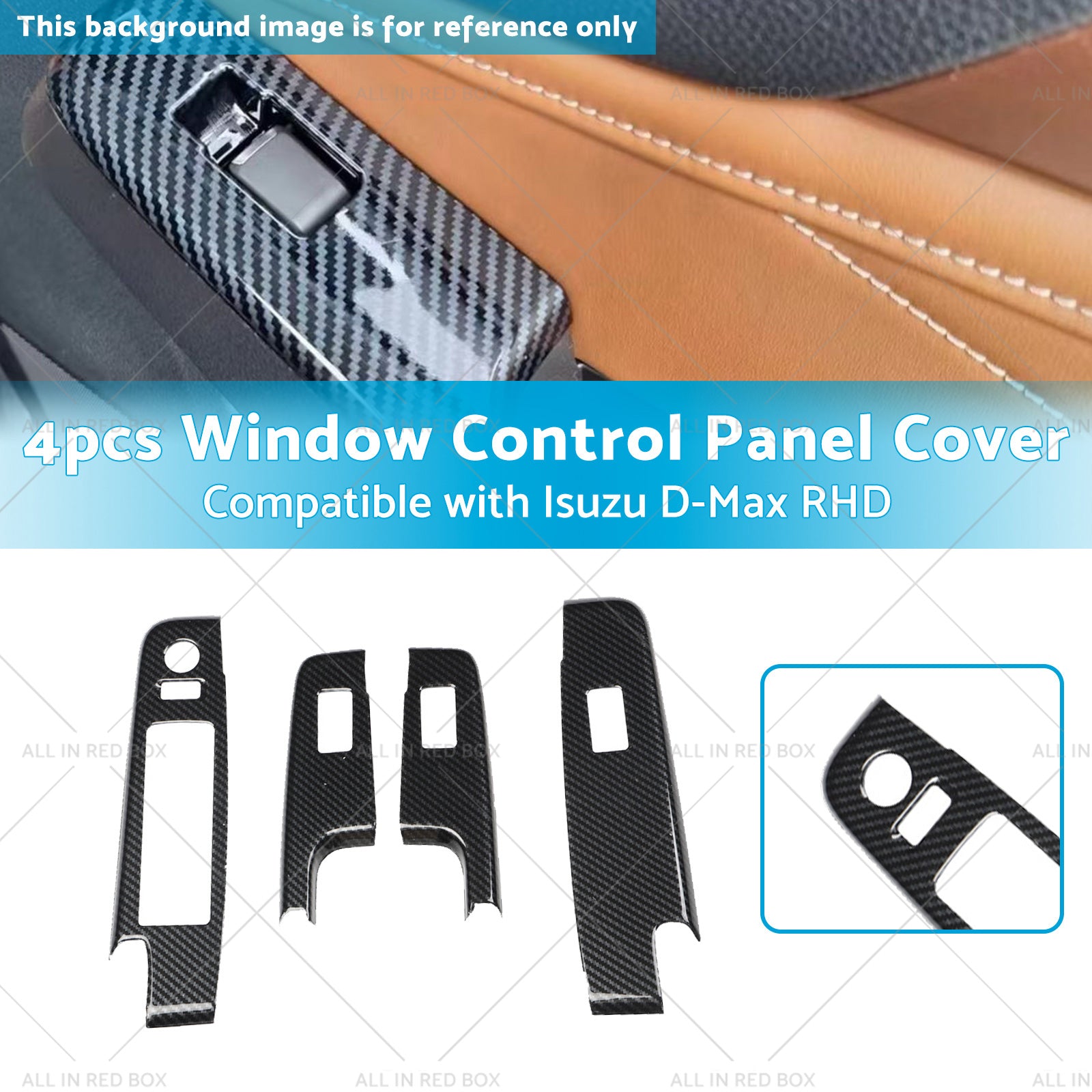 Carbon Fiber Pattern Window Lift Trim Suitable For Isuzu D-Max Dmax 2021-2023-2