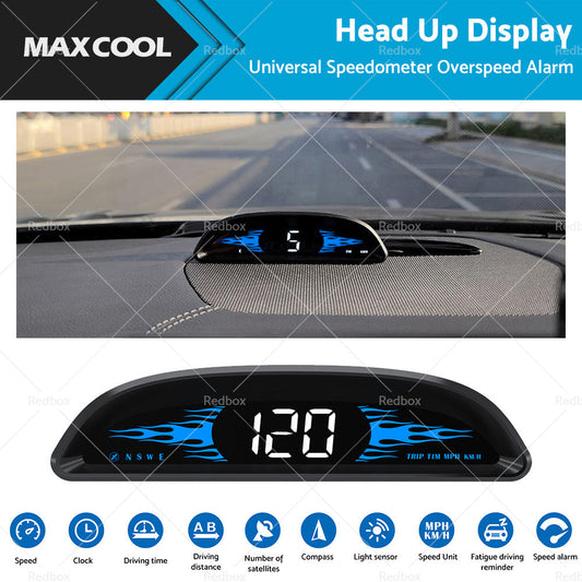 Car HUD Head Up Display LCD Digital GPS Speedometer Overspeed Alarm Universal-0
