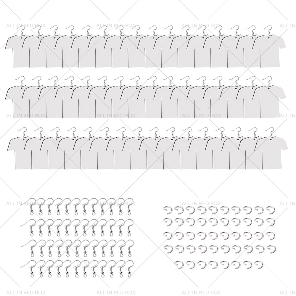 48PCS Blank Jewelry Earring Wood MDF Football Shirt Earring Double-Sided DIY-2