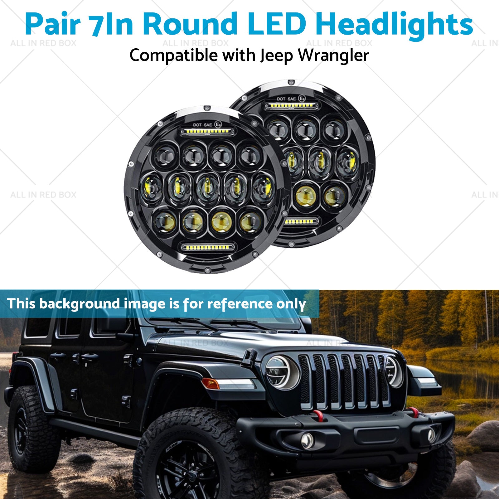 Pair 7In Round LED Headlights Hi Lo DRL Beam Headlamps Sealed Suitablefor Patrol-4