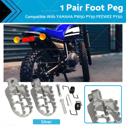 Foot Pegs Footpegs Suitable For Yamaha TW200 PW50 PW80 Peewee Pit Dirt Bikes-0