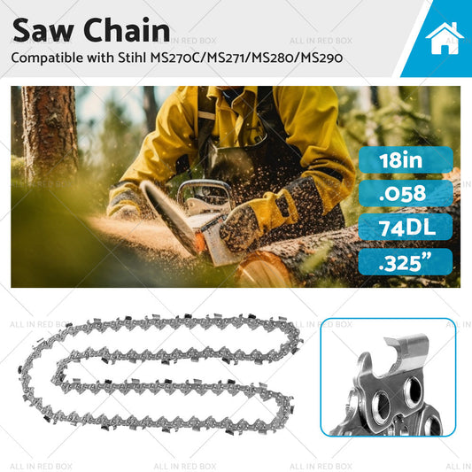 Tungsten Chainsaw Chain Semi Chisel 18 inch. 325 inch. 058 74DL Suitable for Stihl MS271-0