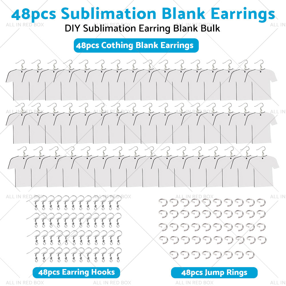 48PCS Blank Jewelry Earring Wood MDF Football Shirt Earring Double-Sided DIY-1
