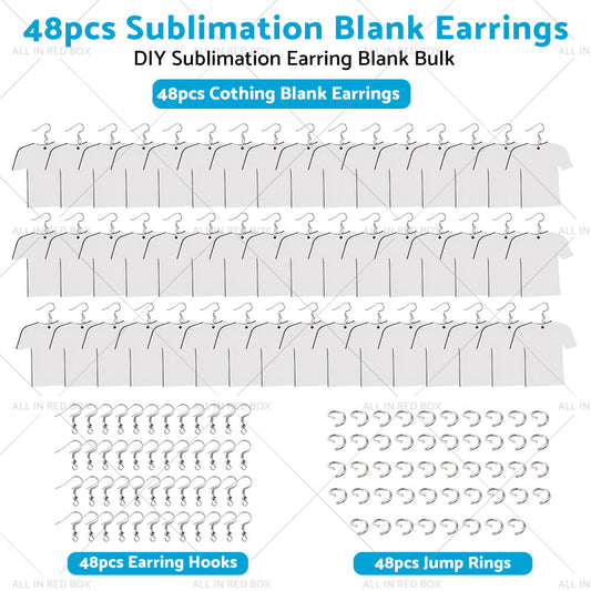 48PCS Blank Jewelry Earring Wood MDF Football Shirt Earring Double-Sided DIY-1