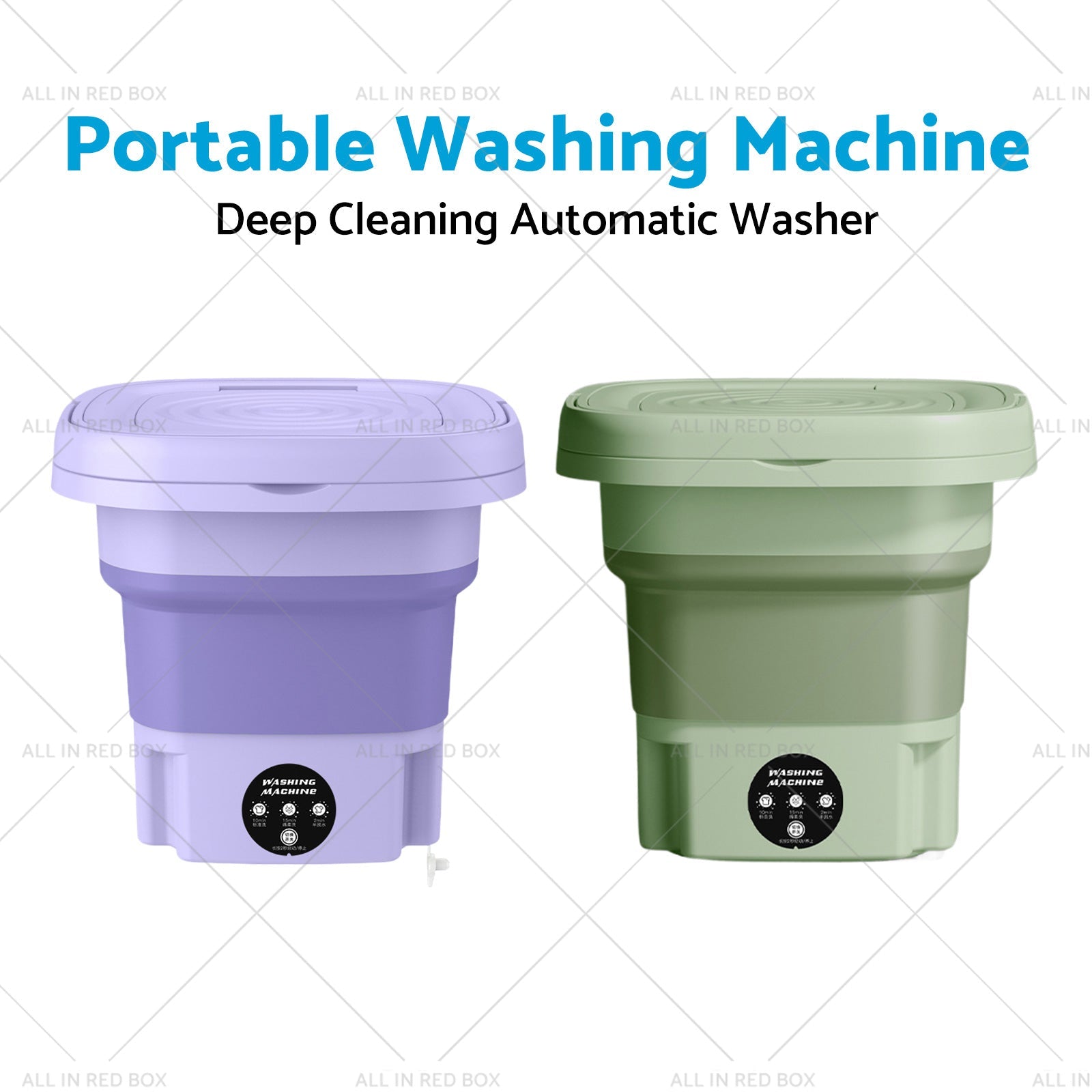 8L Foldable Washing Machine Portable 3 Modes Deep Cleaning Automatic Washer 240V-4