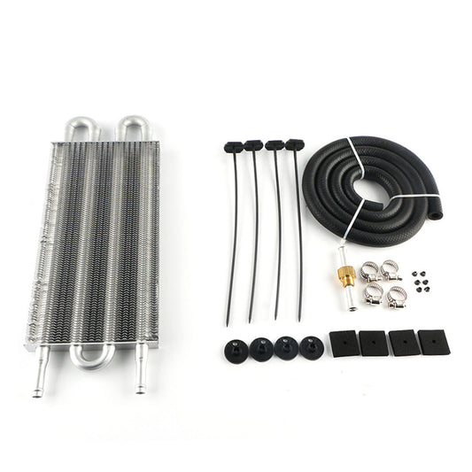 Universal 4 Row Transmission Oil Cooler Radiator Converter  Hose Mounting Kit-0