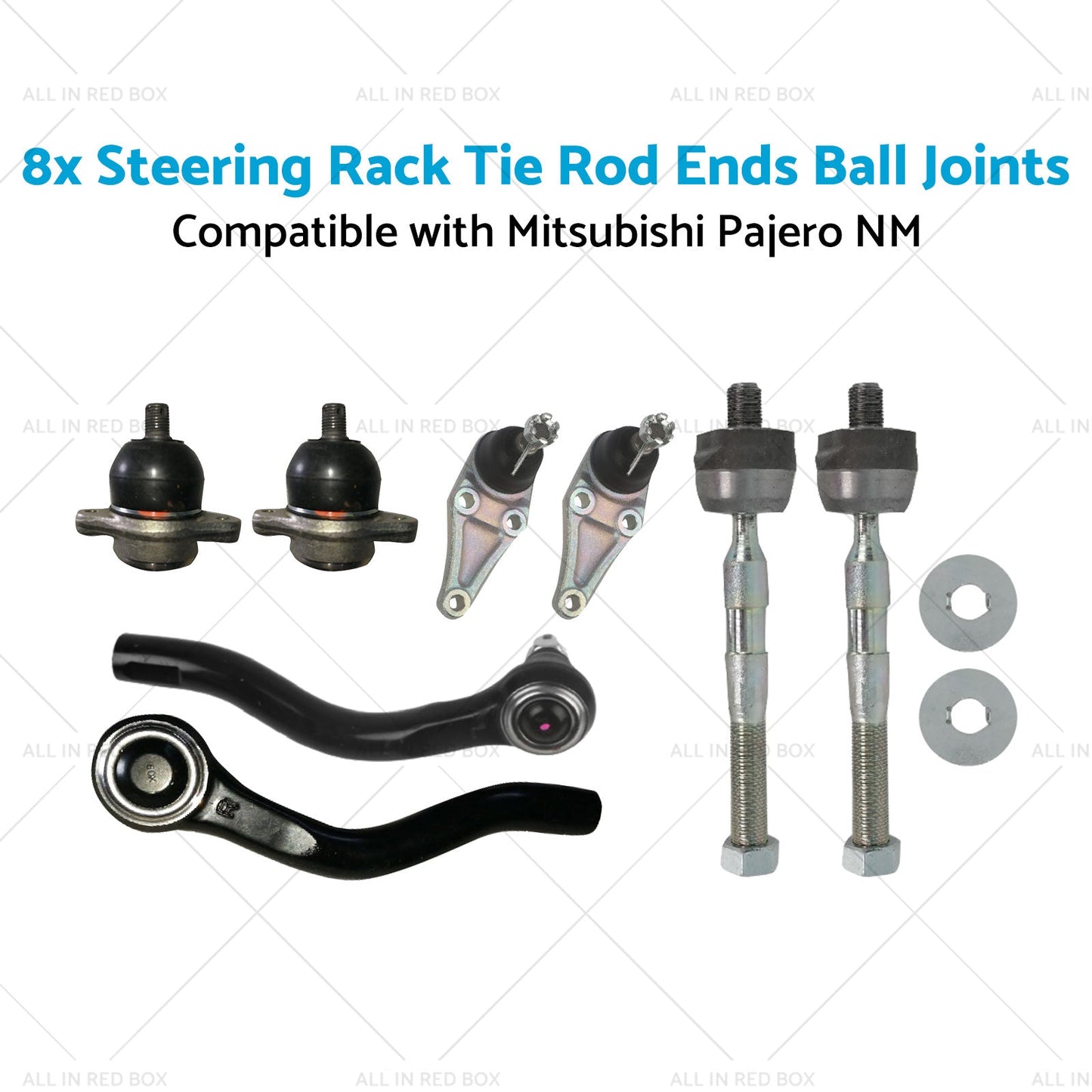 8x Steering Rack Tie Rod Ends Ball Joints Suitable for  Mitsubishi Pajero NM-3