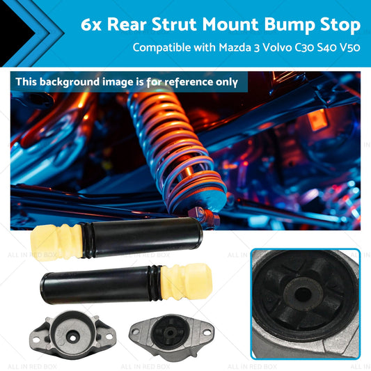 6x Rear Strut Mount Bump Stop Suitable for Mazda 3 Volvo S40 C30 V50 MKC Escape-0