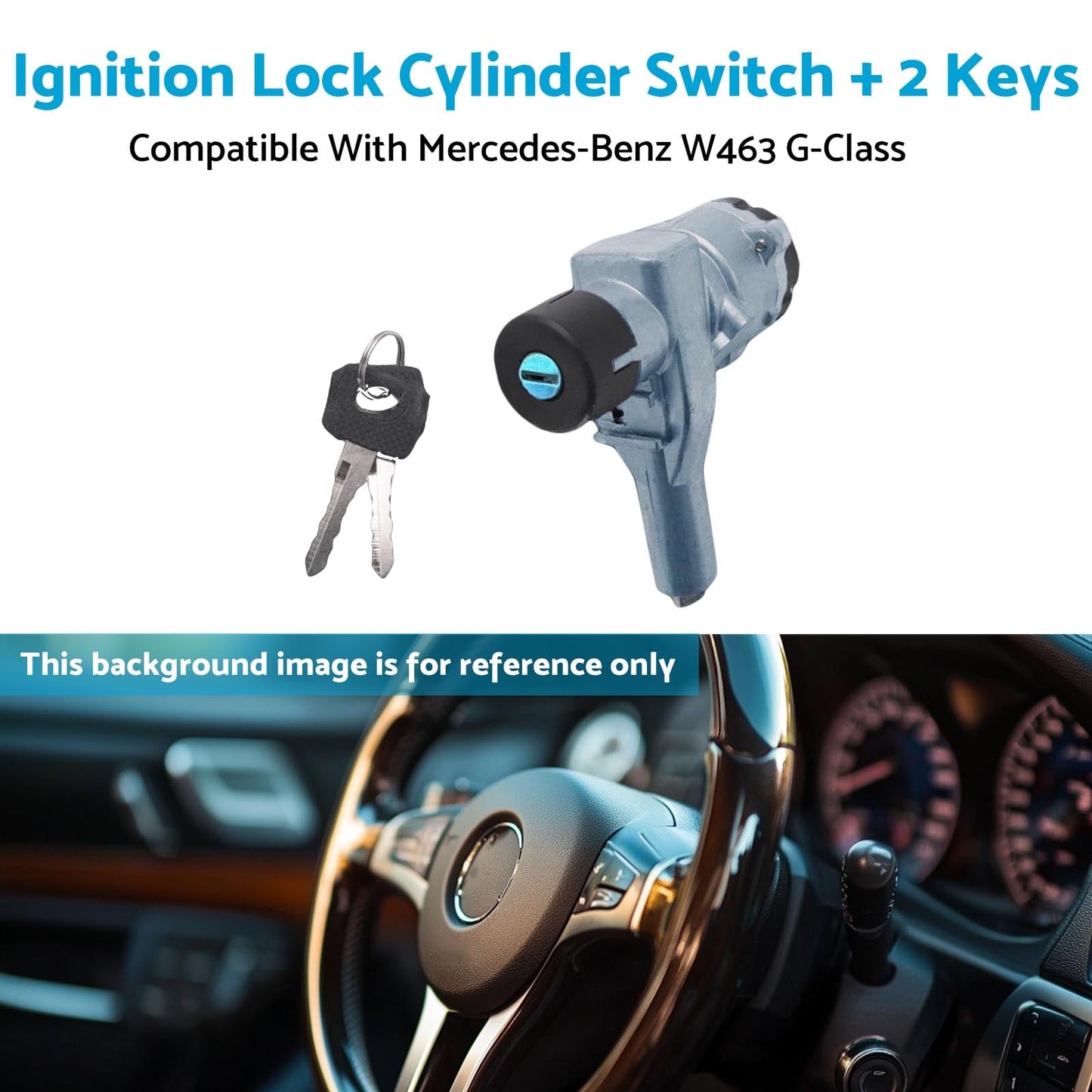 Ignition Lock Cylinder Switch + 2Keys Suitable For	 Benz W463 G-Class 0014621630-2