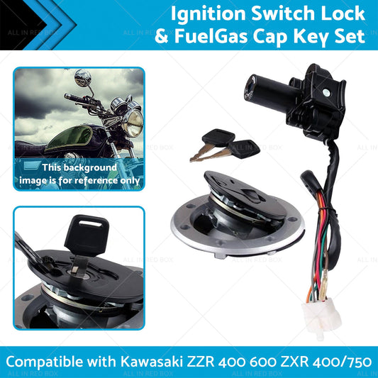 For Kawasaki ZZR 400 600 ZXR 400 750 Ignition Switch Lock and Fuel Gas Cap Key Set-1
