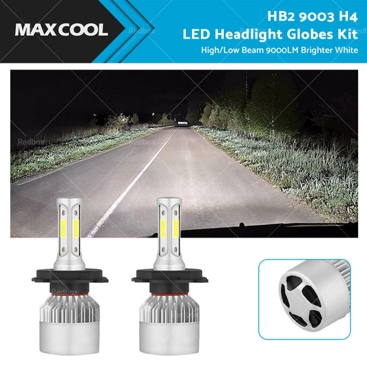 2x HB2 9003 H4 LED Headlight Globes Kit Hi or Low Beam 9000LM Brighter White-0