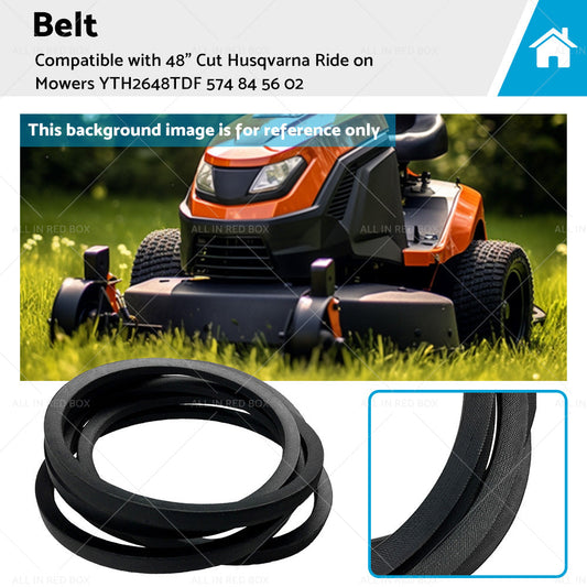 Deck Belt Suitable For 48inch Cut Husqvarna Ride on Mowers YTH2648TDF 574845602-0